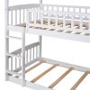 Bunk Bed with Slide, House Bed with Slide, White