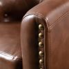 PU Leather Tufted Barrel ChairTub Chair for Living Room Bedroom Club Chairs