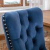 Collection Modern, High-end Tufted Solid Wood Contemporary Velvet Upholstered Dining Chair with Wood Legs Nailhead Trim 2-Pcs Set,Blue, SW2001BL