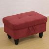 Red Flannel Living Room Sofa Ottoman