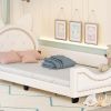 Twin Size Upholstered Daybed with Carton Ears Shaped Headboard, White