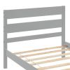 Twin Bed with Headboard and Footboard,Grey