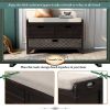 Storage Bench with Removable Basket and 2 Drawers, Fully Assembled Shoe Bench with Removable Cushion (Espresso)