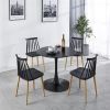 31.5"Black Tulip Table Mid-century Dining Table for 2-4 people With Round Mdf Table Top, Pedestal Dining Table, End Table Leisure Coffee Table