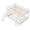 Full over Full Bunk Bed with Convertible Slide and Ladder, White