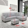 Grey Flannel Living Room Sofa Set A