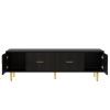 Modern TV Stand with 5 Champagne Legs - Durable, Stylish and Spacious, TVs Up to 75''